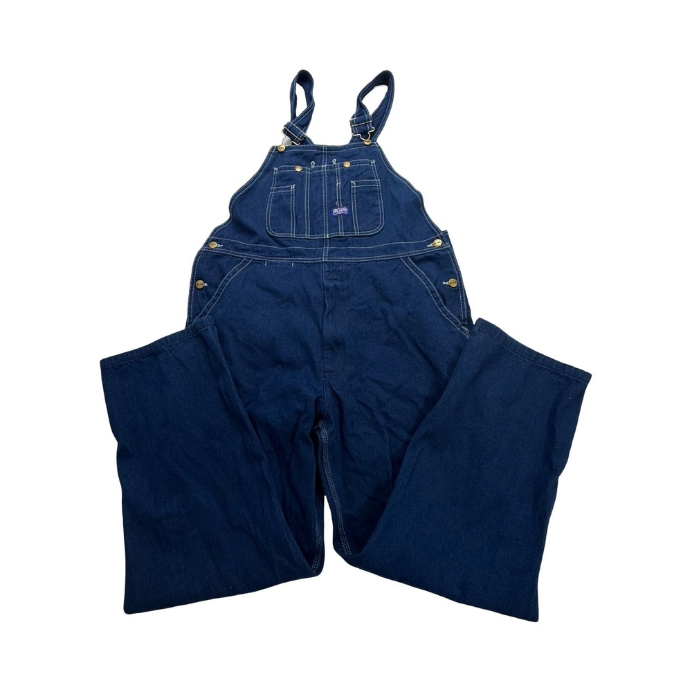 Big Smith Overalls Mens 38x32 Blue Denim Workwear Utility Western